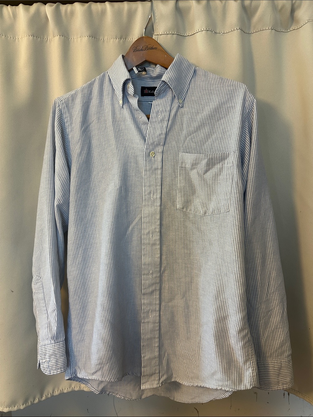 Men's Light Blue Pinstripe Button-Up Shirt - Classic Casual